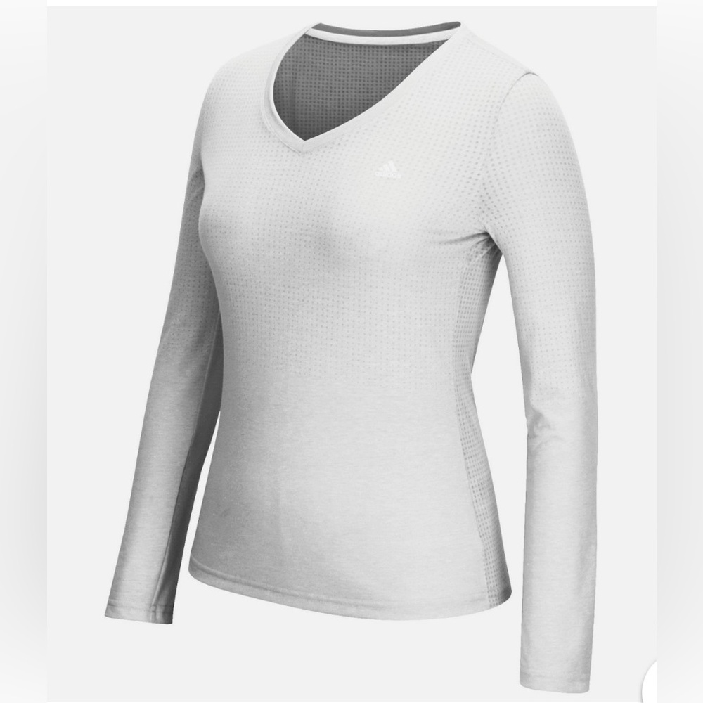 adidas Women's Long Sleeve V-Neck Tee in White